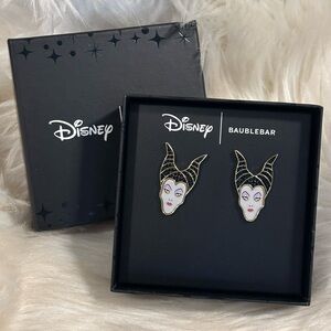 Disney Baublebar Maleficent Black and White Earrings NEW